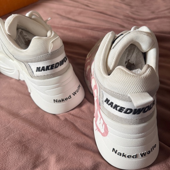 NWT Naked Wolf Track Logo Pink Size 11 US 41 EU. Graffiti Platform Sneakers - Picture 5 of 5